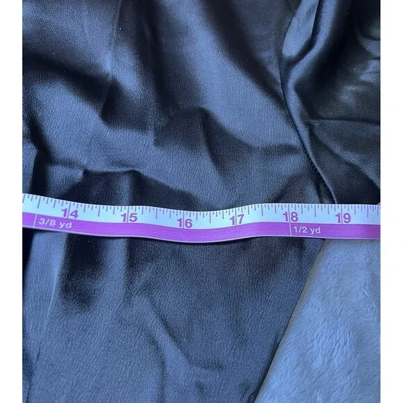 New Banana Republic Black Satin Wrap Dress Womens Size 2P Petite Party Formal - Picture 9 of 13